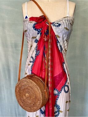 Vintage Straw Studio Bali Round Rattan Crossbody